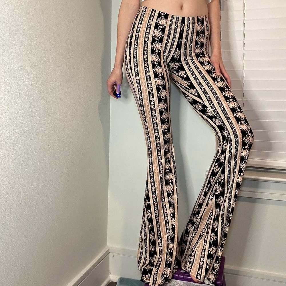 Floral boho flare pants